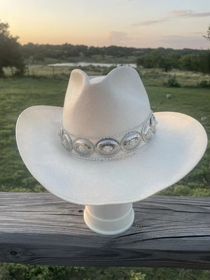 Banda caracola autoconformable Resistol para mujer 7 1/4 vaquero Shantung Panamá paja Foto 1 de 4