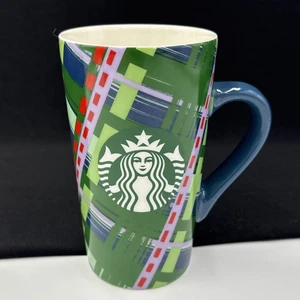 Starbucks 2020 Holiday Christmas Ceramic Coffee Mug Tall 16oz Green Plaid - Picture 1 of 14