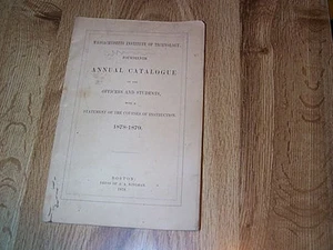 Massachusetts Institute Of Technology 14th Annual Catalogue 1878-1879 MIT - Picture 1 of 3