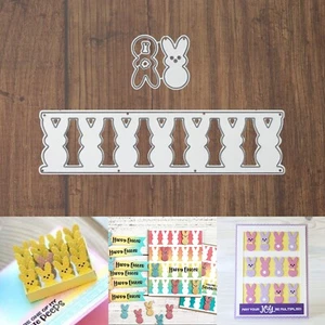 Mini Peeps Border w Layering Bunnies Cutting Dies – Easter Spring Bow Tail - Picture 1 of 12