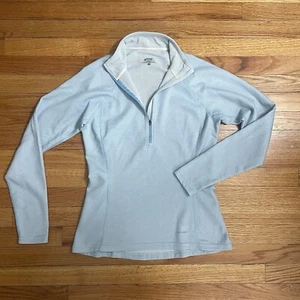 Patagonia Women's 1/2 Zip Capilene Performance Base Layer Top Medium Blue Hiking - Picture 1 of 11