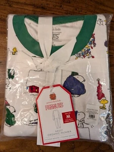 POTTERY BARN KIDS Peanuts Holiday Organic Cotton Adult Pajama-Med-NWT - Picture 1 of 3