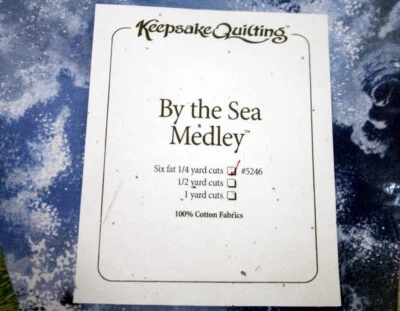 6 cuartos de grasa de acolchado de recuerdo - by the sea medley - tela 100% algodón Foto 1 de 2