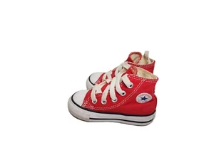 Zapatillas deportivas Converse Chuck Taylor All Star Hi Top rojas blancas para niños pequeños talla 4 - Imagen 1 de 11
