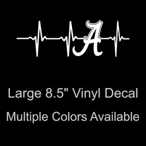 Alabama Crimson Tide Herzschlag groß 8,5 Zoll Aufkleber/Sticker Auto Laptop Yeti Wand - Bild 1 von 7