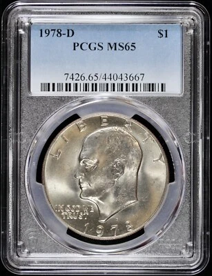 1978-D $1 Eisenhower "Ike" Dollar PCGS MS 65 | Uncirculated UNC BU - Image 1 of 4