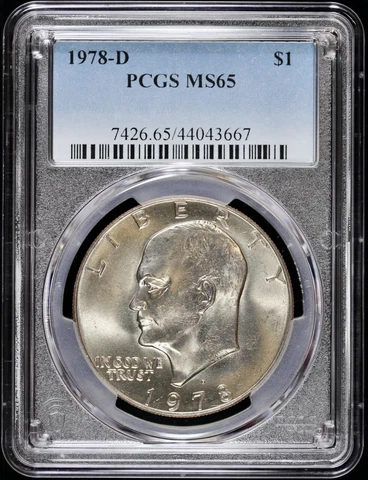 1978-D $1 Eisenhower "Ike" Clad Dollar PCGS MS 65 (BU, Uncirculated) Denver Cover