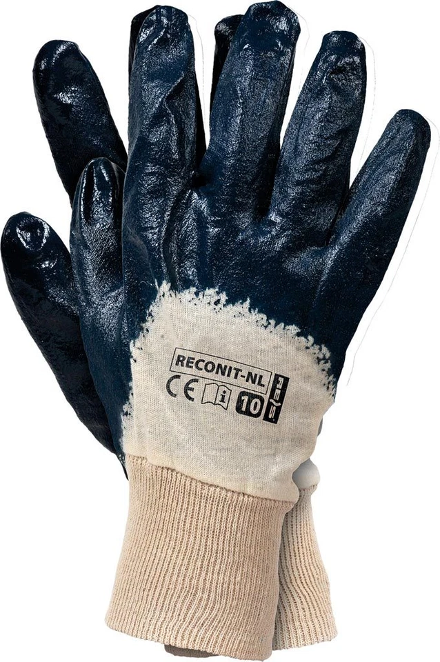 REIS Arbeitshandschuhe 12 Paar Sicherheitshandschuhe Nitril Blau Handschuhe