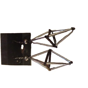 Geometric 3" long dangle drop earring  - Picture 1 of 5