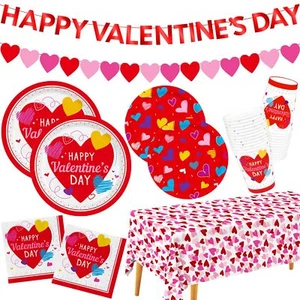 Valentine's Day Party Supplies Set for 25 - Elegant Disposable Paper Plates N... - Picture 1 of 7