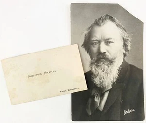 Johannes BRAHMS: " My time is so busy!" - Visiting Card with Autograph Note - Picture 1 of 3