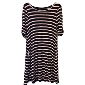Alyx Shift Dress Striped w/Roll Tab Sleeve Women's Size S Rayon Blend - Picture 1 of 10