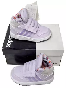 Adidas Hoops Mid 2.0 Boot Kleinkind Kinder Mädchen Unisex Knöchel Trainer Sneaker Flieder - Bild 1 von 9