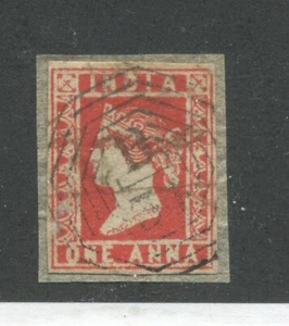 India QV 1854 1 anna Die 3 used - Picture 1 of 1