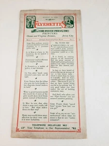 Vintage 1928 The Flyers Press Flyerettes Werbung Flyer Jersey City - Bild 1 von 8