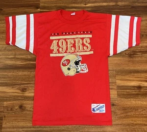 Vintage San Francisco 49ers Shirt Mens Large Red White Champion NFL Football 80s - Picture 1 of 7