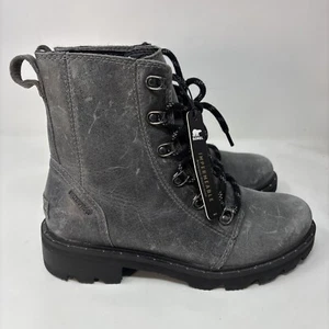 New Sorel Lennox Lace Gray Ankle Boot. Womens 6.5 - Picture 1 of 8