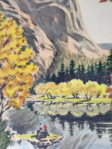 Frank Serratoni Original 1950s Watercolor Painting Yosemite Park? 9.5" x 12.5" - Picture 1 of 7