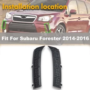 Pair Front Bumper Lower Bar Side Grille Moldings For Subaru Forester 2014-2016 - Picture 1 of 10