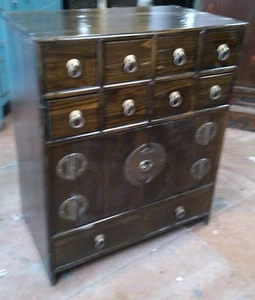 Antiguo armario de farmacia armario armario farmacia madera maciza ancho 49 x alto 60 cm  - Imagen 1 de 3