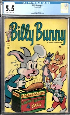 Billy Bunny #1 CGC 5.5-1954 FARRELL PUBL.- FUNNY ANIMAL COMIC - Image 1 of 3