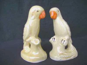 Two vintage parrot type birds yellow with some black and orange. - Picture 1 of 7
