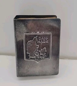 Rare Vintage Danmark Silver Matchbox Sleeve & Vintage Matchbox(w/o matches) - Picture 1 of 5