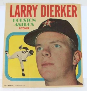 1970 Topps Larry Dierker Houston Astros Poster Insert #15 of 24 - Picture 1 of 4