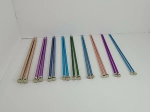 Neun Paar Boye Aluminium Stricknadeln USA Größe 4, 6, 7, 8, 9, 10, 10,5, 11, 13 - Bild 1 von 7