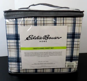 Eddie Bauer Set Lenzuola Casa Flanella Doppia 3pz Camicia Plaid B/B Nuovo - Foto 1 di 8