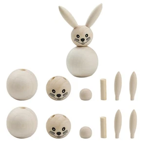  3 Stück Klammer Puppen unvollendet Hase Tisch Holzschilder Ostern Figuren - Bild 1 von 12
