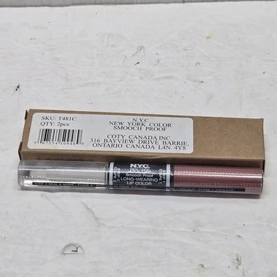 NYC Smooch Proof Long Wearing Lip Color With Top Coat 481C DIVA Sealed Lot of 2 - Image 1 of 3