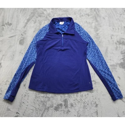 Chaqueta Danskin Now Mujer M Azul 1/4 Cremallera Manga Larga Pulgares Pullover Entrenamiento Foto 1 de 4