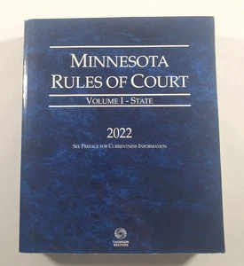 2022 Minnesota Rules of Court Volume 1 State Paperback - Picture 1 of 6