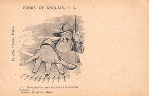 POSTKARTE SATIRE BURENKRIEG UNSERE ARTILLERIE WURDE VOR DIE TÜR DES FEINDES GESTELLT - Bild 1 von 2