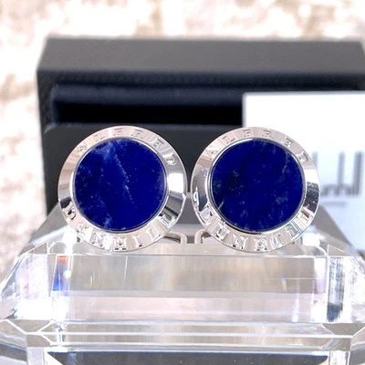 Gemelos Alfred Dunhill Lapislázuli Azul y Plata de Ley 925 con Estuche y Tarjeta Foto 1 de 4