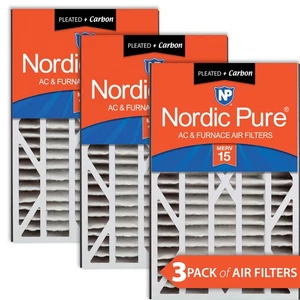 Air Bear Cub 16x25x3 Air Filter Replacement MERV 15 Plus Carbon 3 Pack - Picture 1 of 7