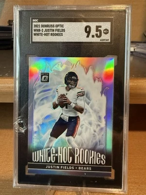 2021 Panini Donruss Optic White Hot Rookies Justin Fields RC Card #WHR-2 SGC 9.5 - Image 1 of 2