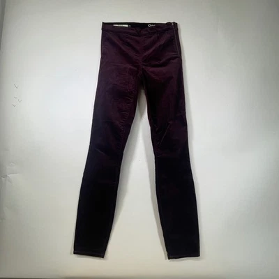 Pantalones ajustados de terciopelo Gap 1969 con cremallera lateral para mujer talla 25R borgoña Foto 1 de 4