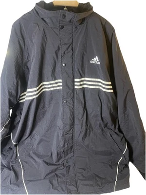 De Colección Adidas Para Hombre Chaqueta Abrigo con Capucha 3 Rayas Logo Cremallera Completa Forrada de Vellón Talla 4xl Foto 1 de 4
