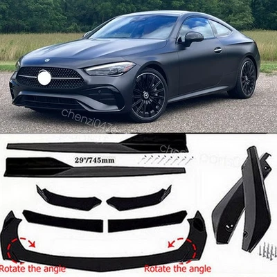 Car Front Bumper Lip Spoiler Splitter Body Kit Glossy Black For Mercedes-Benz Foto 1 de 4