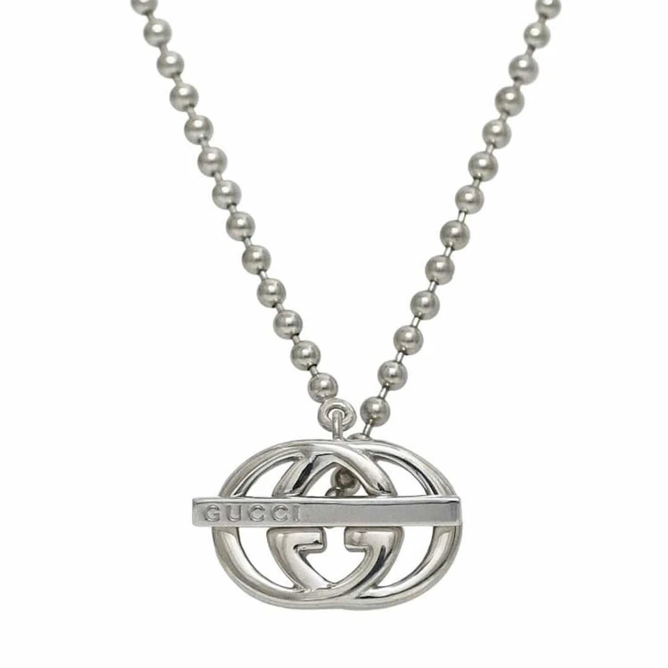 Collar Gucci Plata Entrelazado Ag925 Rango S GUCCI Cadena Bola GG Foto 1 de 4