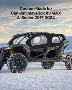 UTV Cab Enclosure Upper Doors Set for Can-Am Maverick X3 MAX 4-Seater 2017-2024 - Picture 1 of 10