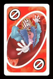 Buggy The Star Clown RED Skip ONE PIECE Mattel Orig Japanese UNO Card Near Mint - Picture 1 of 2