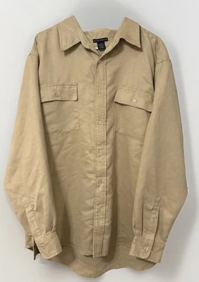 Camisa Knightsbridge Beige Manga Larga Abotonada Hombres XL Imitación Gamuza Trabajo al Aire Libre Foto 1 de 3