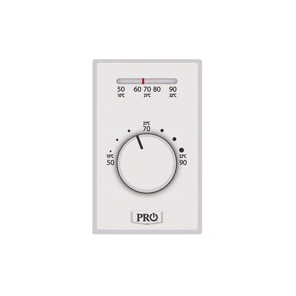 PRO1 IAQ  Line Volt NP Analog Tstat 1H,White,SPST 60FD43 - Image 1 of 1