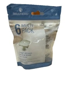 Brainerd Caroline 1-in Satin Nickel Square Modern Cabinet Knob (6 Pack) - Picture 1 of 4