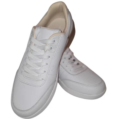 Zapatillas informales Lands End blancas con cordones para mujer talla 8B cómodas limpias clásicas  Foto 1 de 4