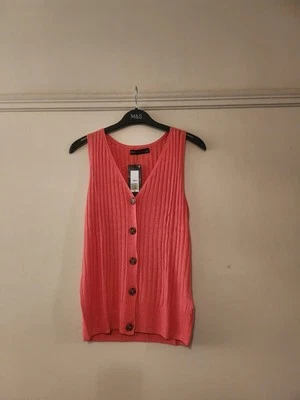 Marks And Spencer Ladies Sleeveless Jumper Cardigan, Size 12 - Image 1 of 4