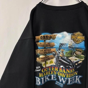 Harley-Davidson Sweatshirt XL Men Black Vintage Made in USA Used - Picture 1 of 11